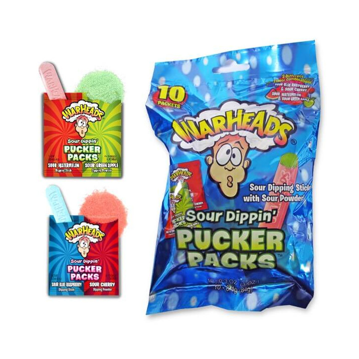 Warheads Sour Dippin Pucker Packs 10 Pack - 84 g
