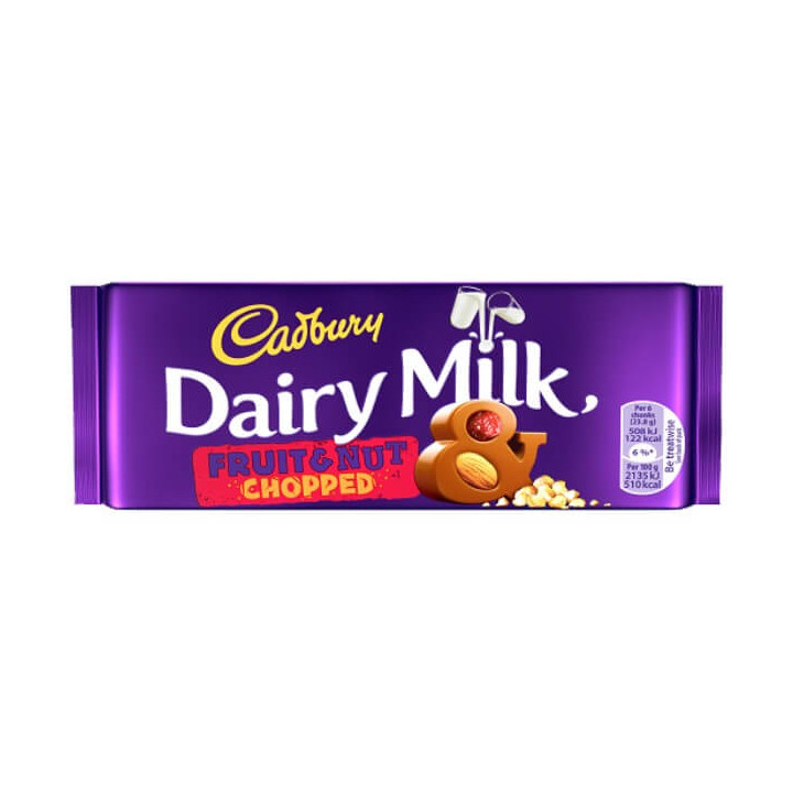 Cadbury Fruit and Nut Chopped Block 95 g