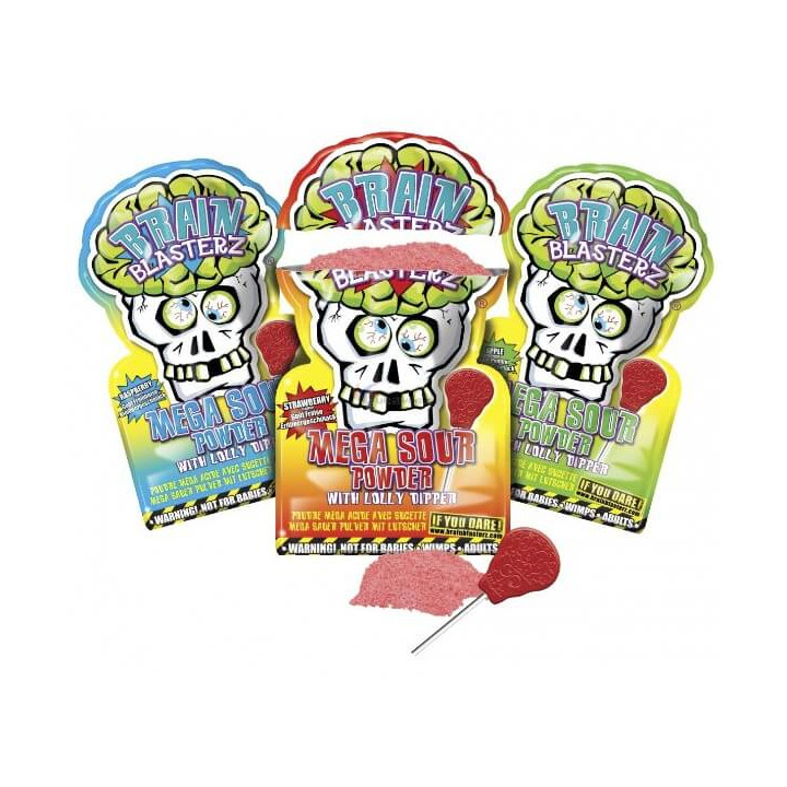 Brain Blasterz Mega Sour Powder with Lolly Dipper 10 g