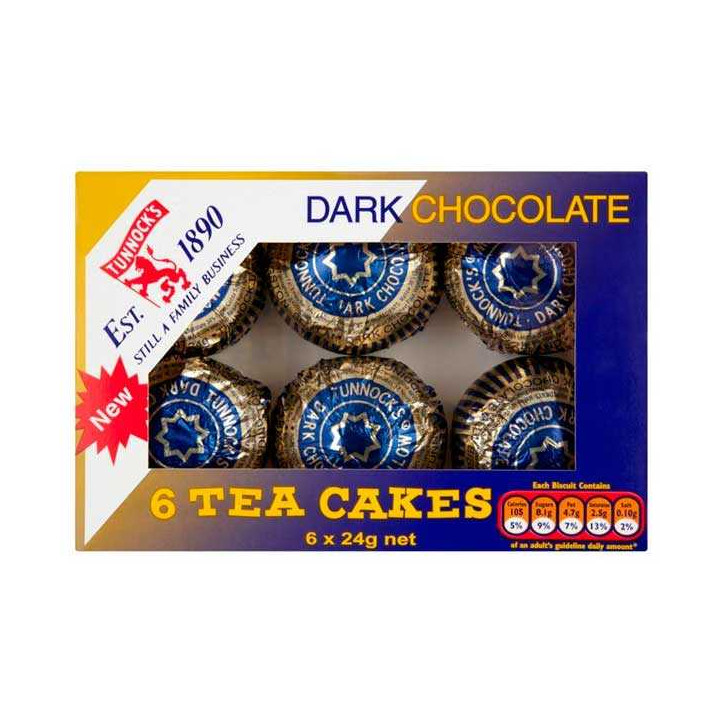 Tunnocks Dark Chocolate Teacakes 6 Pack - 144 g