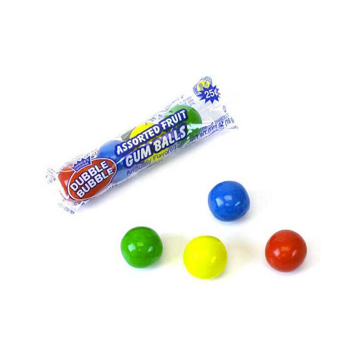 Dubble Bubble Assorted Fruit Gum Balls 18 g