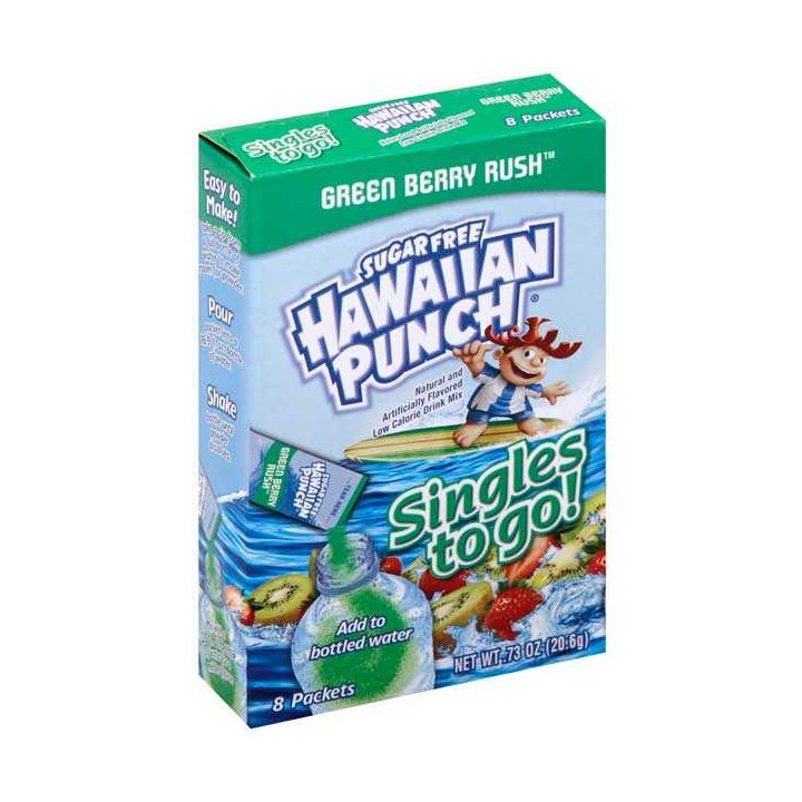 Hawaiian Punch Green Berry Rush Singles to Go 8 Pack - 20.6 g