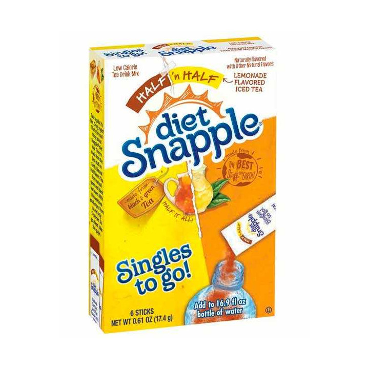 Snapple Diet Half'n'Half Lemonade Tea Singles To Go 6 Pack - 17.4 g