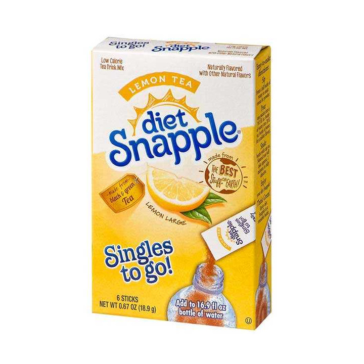 Snapple Diet Lemon Tea Singles To Go 6 Pack - 18.9 g
