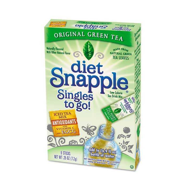 Snapple Diet Green Tea Singles To Go 6 Pack - 7.7 g