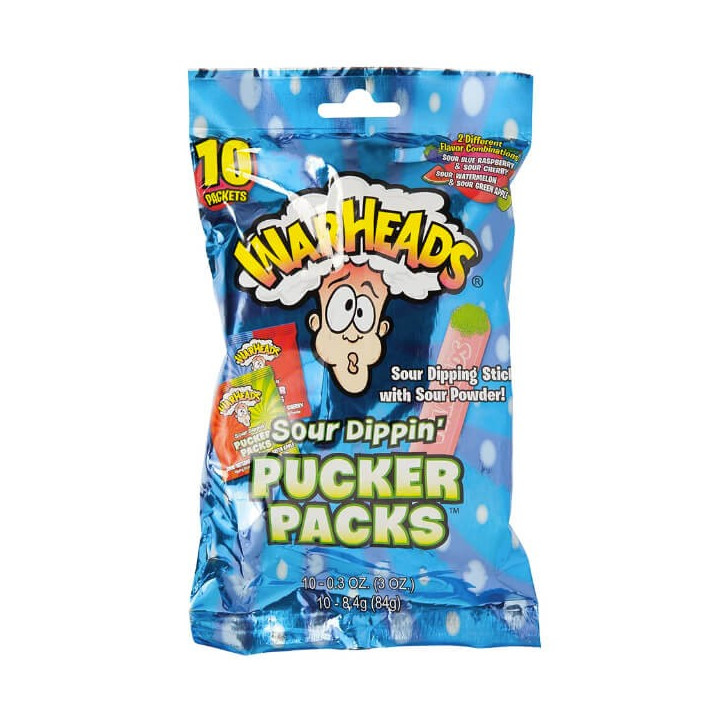 Warheads Sour Dippin Pucker Packs 10 Pack - 84 g