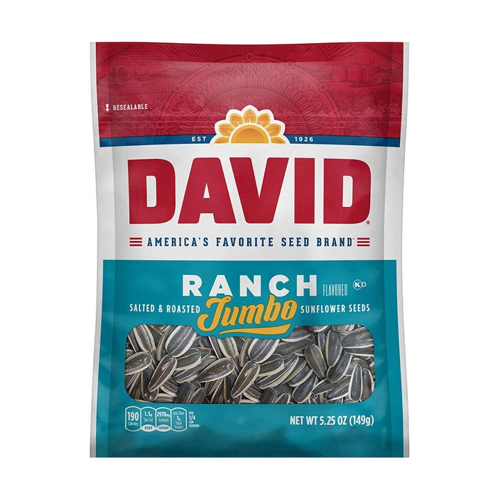 DAVID Ranch Jumbo Roasted and Salted Sunflower Seeds 149 g