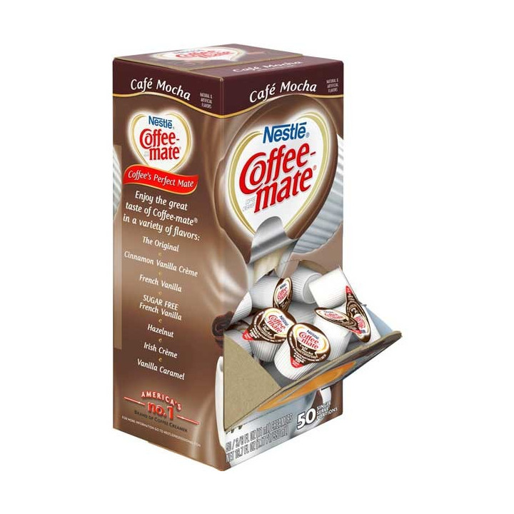 Coffee Mate Cafe Mocha Liquid Creamer Singles 50 Pack - 550 ml