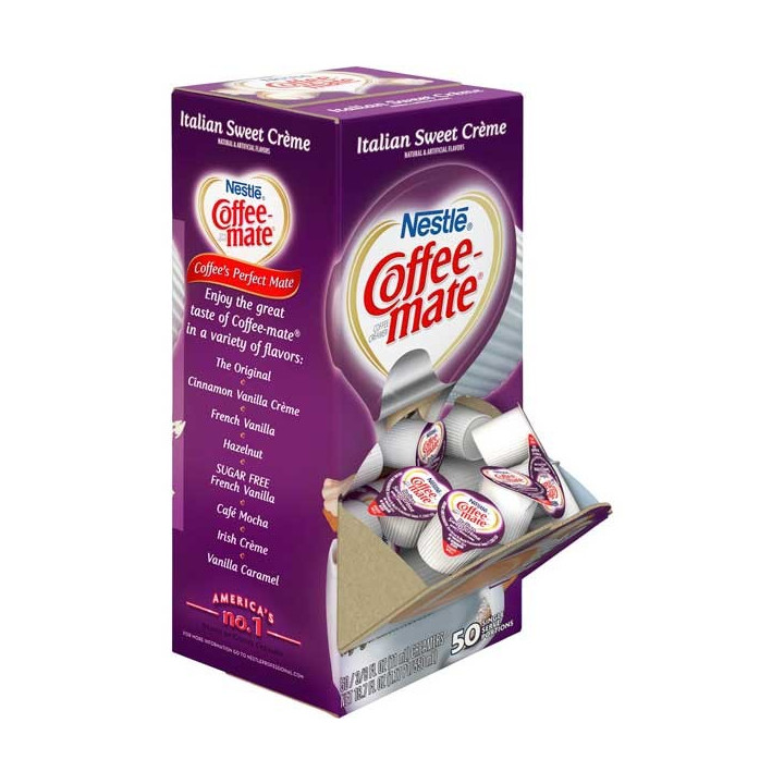 Coffee Mate Italian Sweet Cream Liquid Creamer Singles 50 Pack - 550 ml