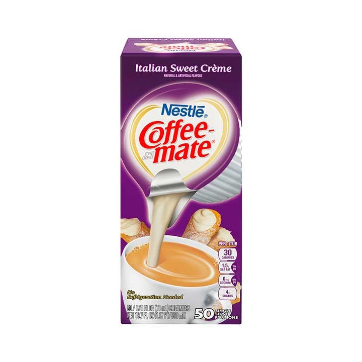 Coffee Mate Italian Sweet Cream Liquid Creamer Singles 50 Pack - 550 ml