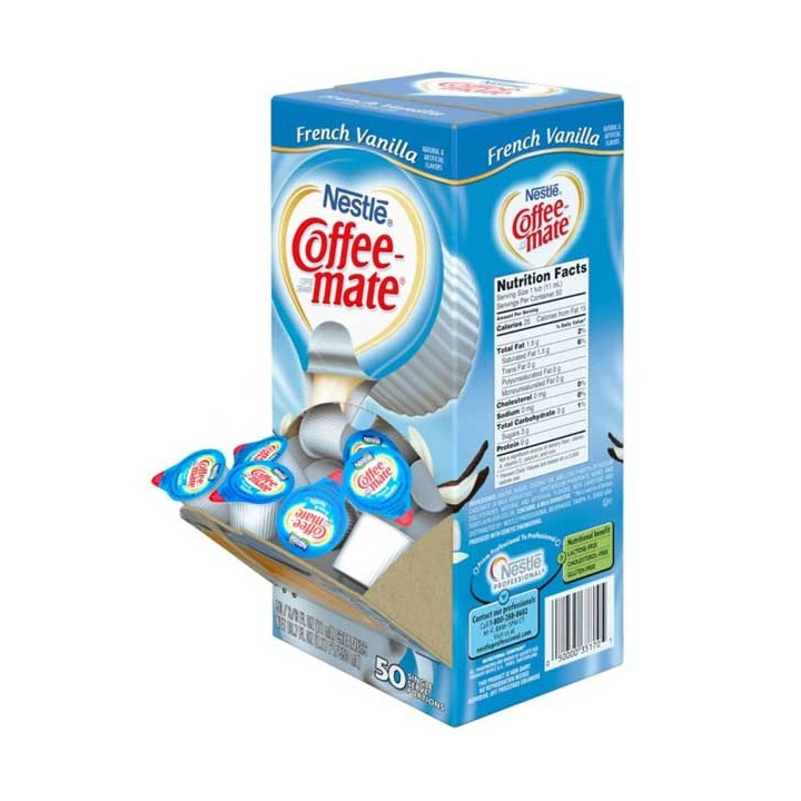 Coffee Mate French Vanilla Liquid Creamer Singles 50 Pack - 550 ml