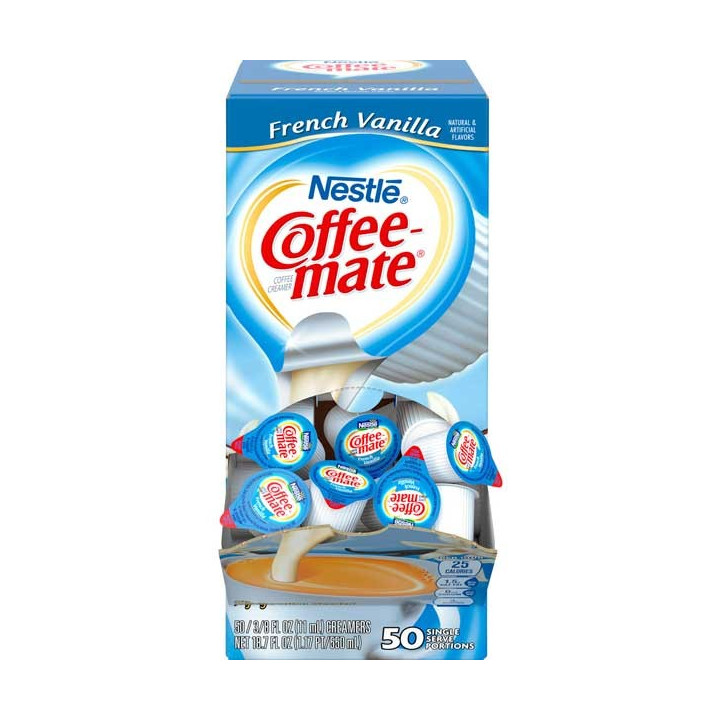 Coffee Mate French Vanilla Liquid Creamer Singles 50 Pack - 550 ml