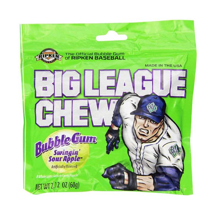 Big League Green Apple Chew Bubble Gum 60 g