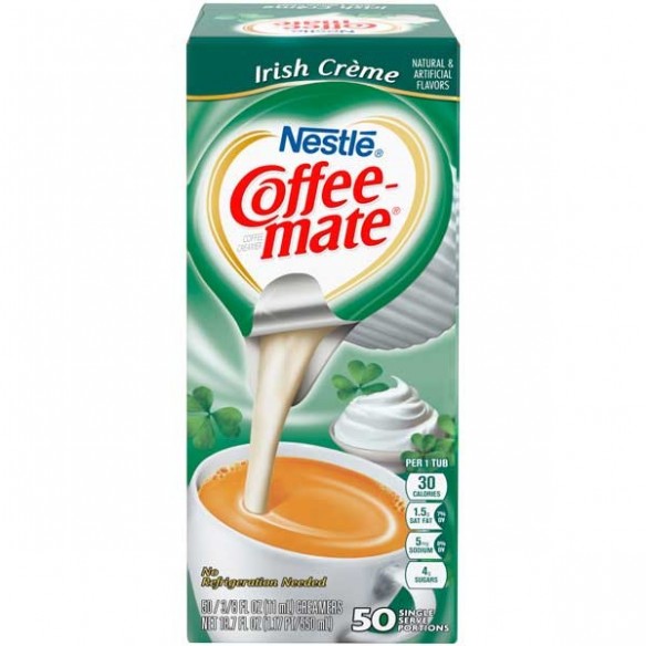 Coffee Mate Irish Creme Liquid Creamer Singles 50 Pack - 550 ml
