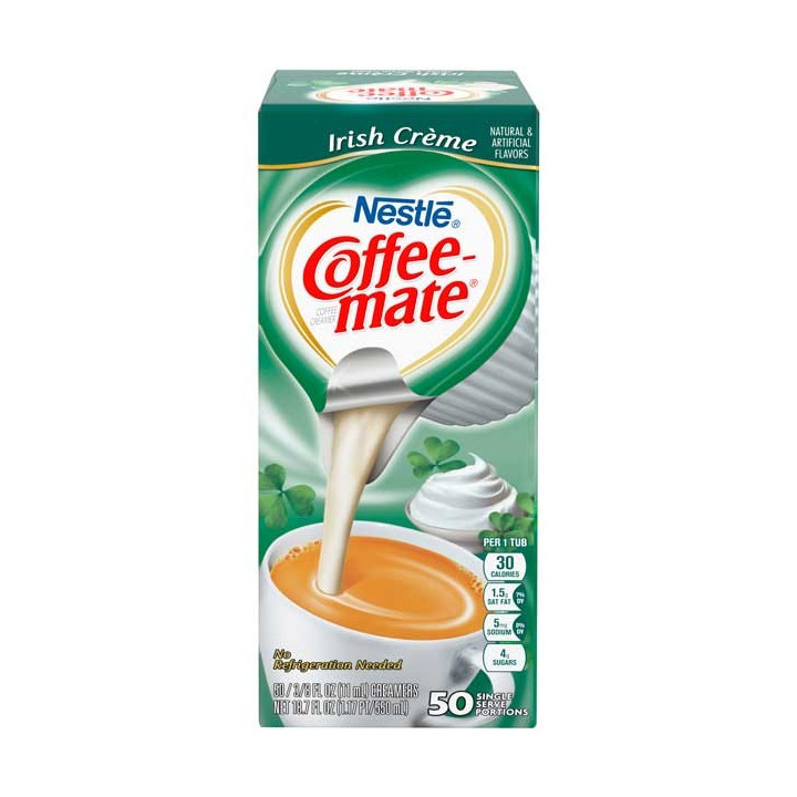 Coffee Mate Irish Creme Liquid Creamer Singles 50 Pack - 550 ml