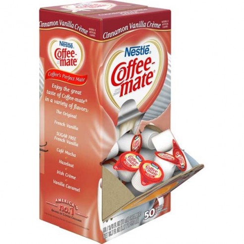 Coffee Mate Cinnamon Vanilla Creme Liquid Creamer Singles 50 Pack - 550 ml