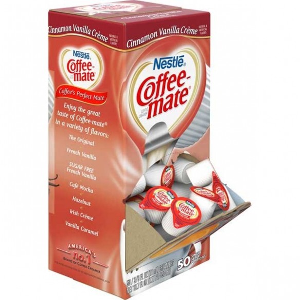 Coffee Mate Cinnamon Vanilla Creme Liquid Creamer Singles 50 Pack - 550 ml