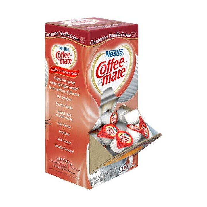 Coffee Mate Cinnamon Vanilla Creme Liquid Creamer Singles 50 Pack - 550 ml