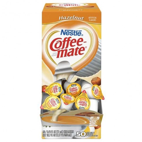 Coffee Mate Hazelnut Liquid Creamer Singles 50 Pack - 550 ml