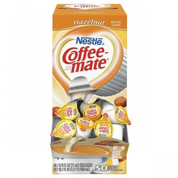 Coffee Mate Hazelnut Liquid Creamer Singles 50 Pack - 550 ml