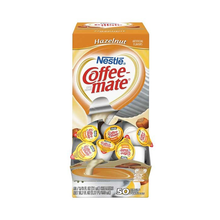 Coffee Mate Hazelnut Liquid Creamer Singles 50 Pack - 550 ml