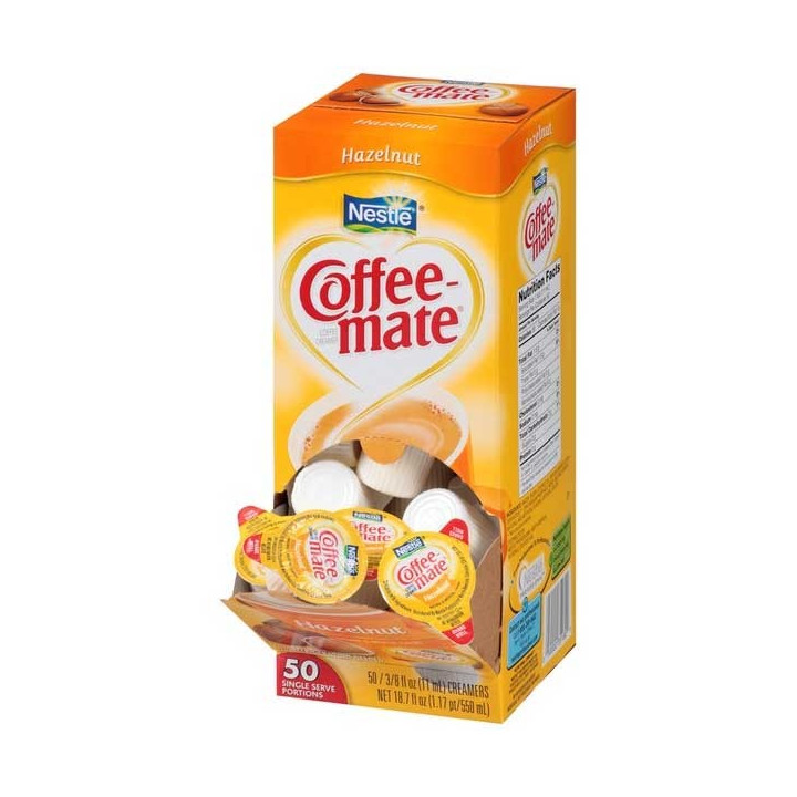 Coffee Mate Hazelnut Liquid Creamer Singles 50 Pack - 550 ml