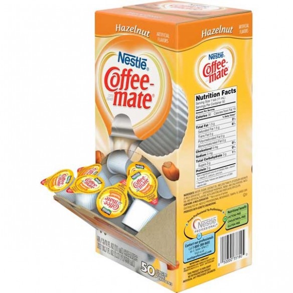 Coffee Mate Hazelnut Liquid Creamer Singles 50 Pack - 550 ml