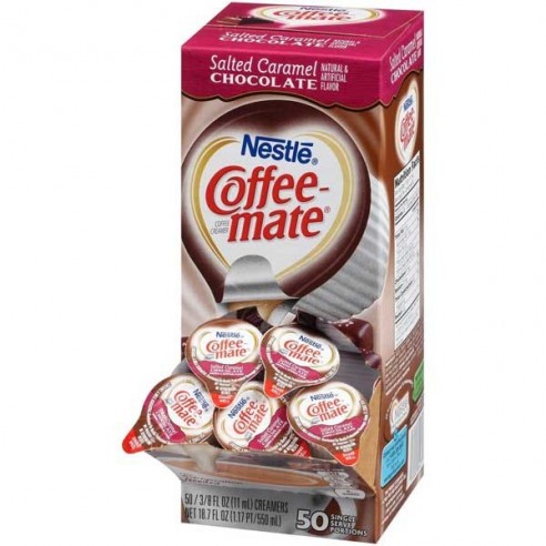 Coffee Mate Salted Caramel Chocolate Liquid Creamer Singles 50 Pack - 550 ml