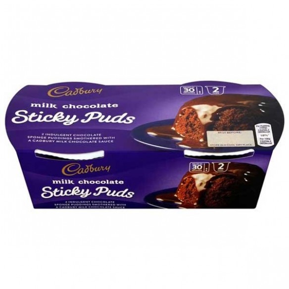 Cadbury Milk Chocolate Sticky Puds 2 Pack - 190 g