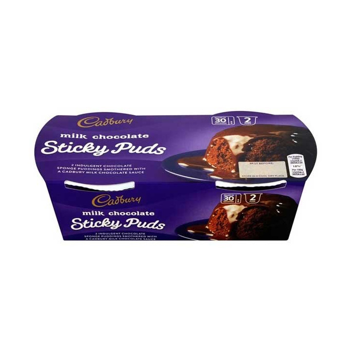 Cadbury Milk Chocolate Sticky Puds 2 Pack - 190 g