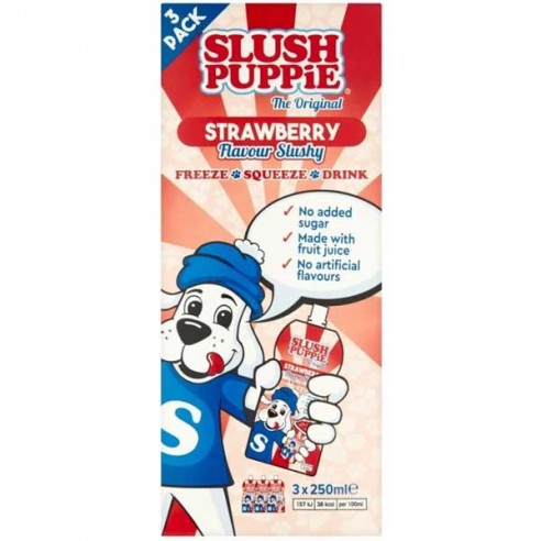 Slush Puppie Strawberry Slushy 3 Pack - 750 ml