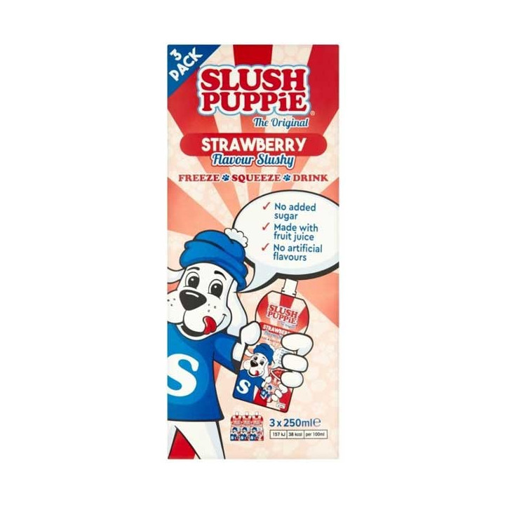 Slush Puppie Strawberry Slushy 3 Pack - 750 ml