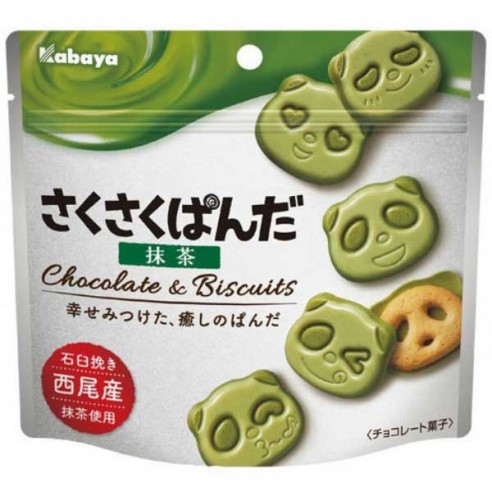 KABAYA Sakusaku Panda Matcha Chocolate Biscuits 47 g