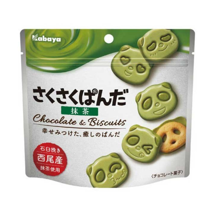 KABAYA Sakusaku Panda Matcha Chocolate Biscuits 47 g