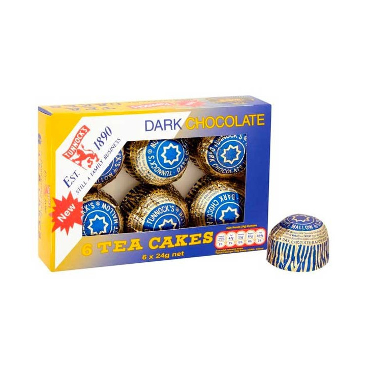 Tunnocks Dark Chocolate Teacakes 6 Pack - 144 g