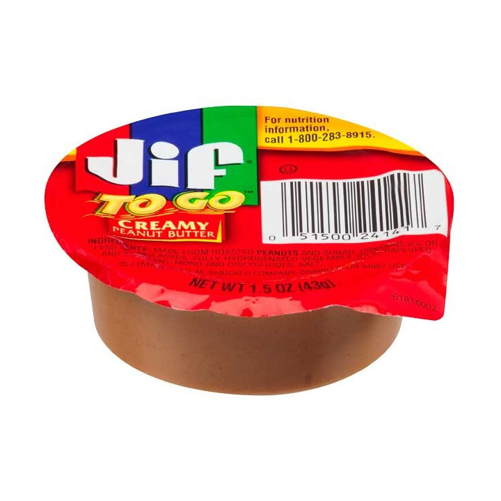 Jif To Go Creamy Peanut Butter Cups 8 Pack - 344 g