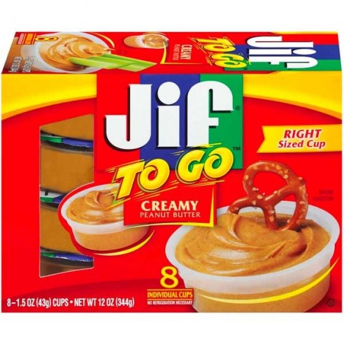 Jif To Go Creamy Peanut Butter Cups 8 Pack - 344 g