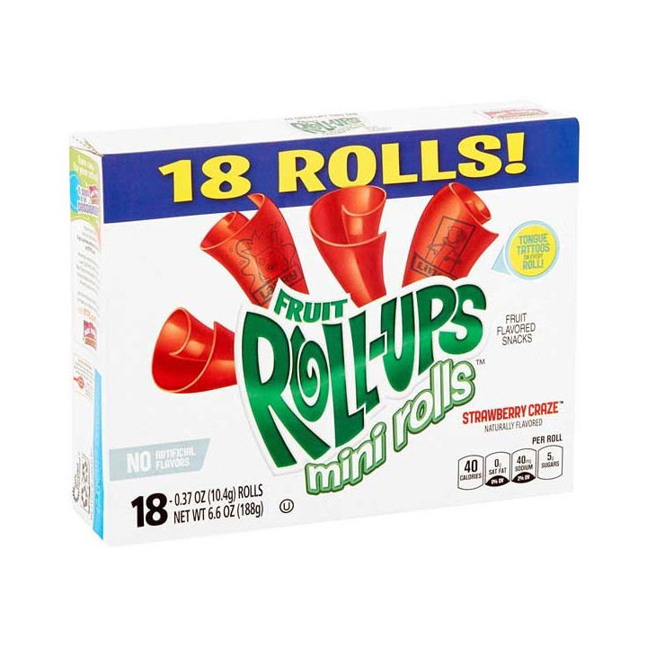 Fruit Roll-Ups Mini Rolls Strawberry 18 Pack - 188 g