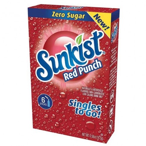 Sunkist Red Punch Singles to Go! 6 Pack - 16.5 g