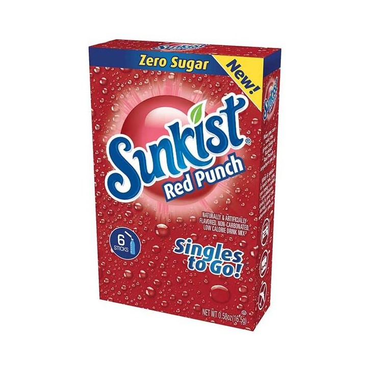 Sunkist Red Punch Singles to Go! 6 Pack - 16.5 g