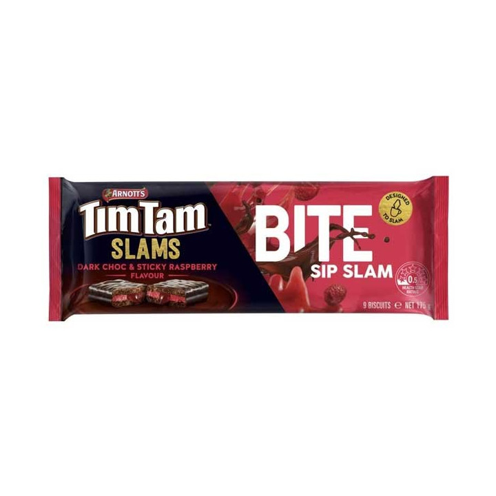 Arnott's Tim Tam Slams Dark Choc & Sticky Raspberry 175 g