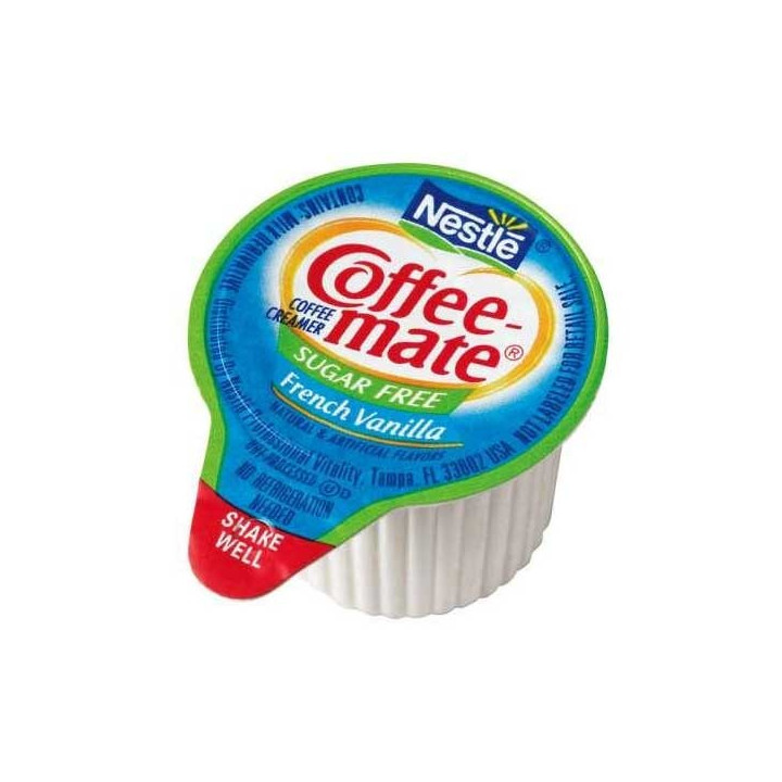 Coffee Mate Sugar Free French Vanilla Liquid Creamer Singles 50 Pack - 550 mL