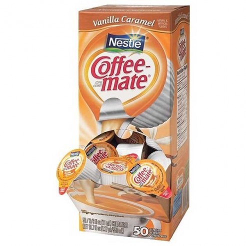 Coffee Mate Vanilla Caramel Creme Liquid Creamer Singles 50 Pack - 550 mL