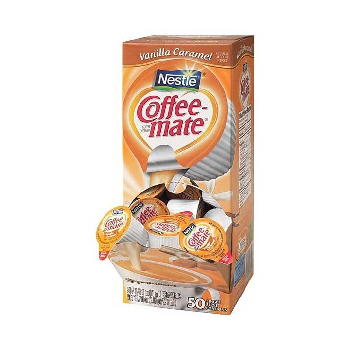 Coffee Mate Vanilla Caramel Creme Liquid Creamer Singles 50 Pack - 550 mL