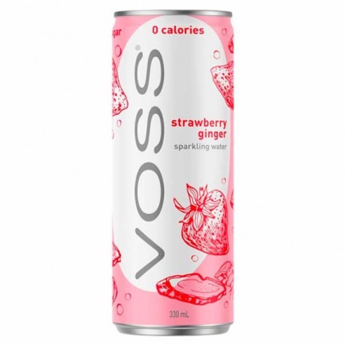 Voss Strawberry Ginger Sparkling Water 330 mL