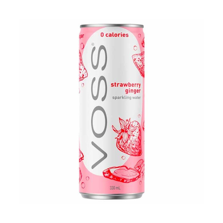 Voss Strawberry Ginger Sparkling Water 330 mL