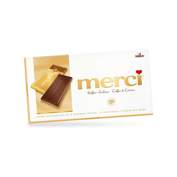 Merci Coffee & Cream Chocolate Block 4 Bars - 100 g