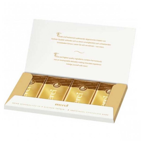 Merci Coffee & Cream Chocolate Block 4 Bars - 100 g