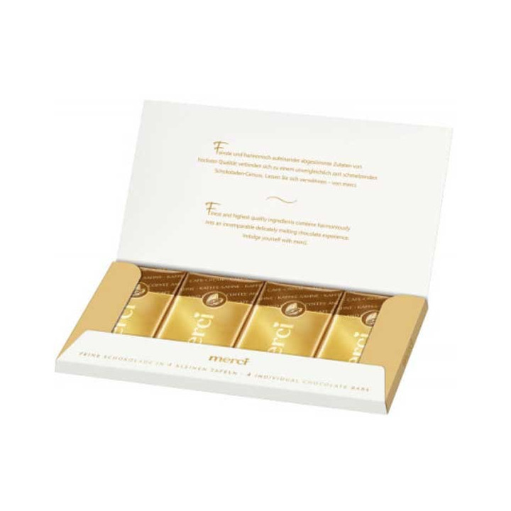 Merci Coffee & Cream Chocolate Block 4 Bars - 100 g