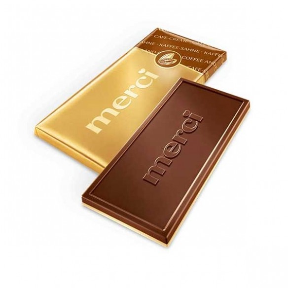 Merci Coffee & Cream Chocolate Block 4 Bars - 100 g